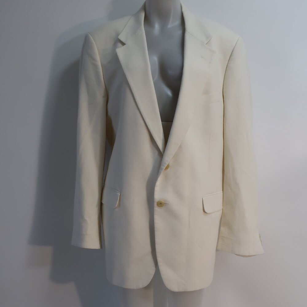 Mens Paul Stuart Cream 2 Button Blazer 50